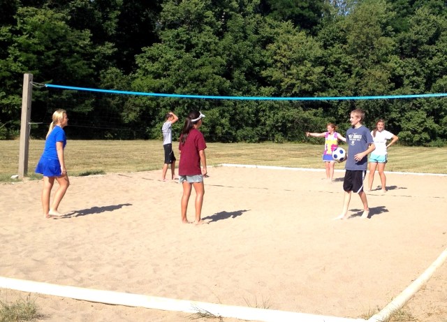 Volleyball with High School class