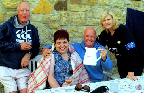 Des and Denise with Mart and Lorna during our visit to Durham in July