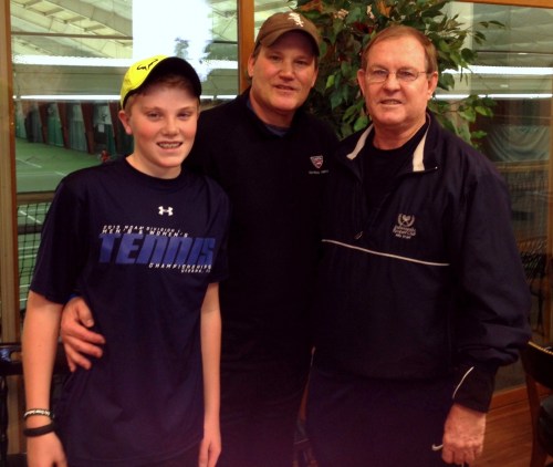 Winners Nathan and Mark Branaman with host Des Evans