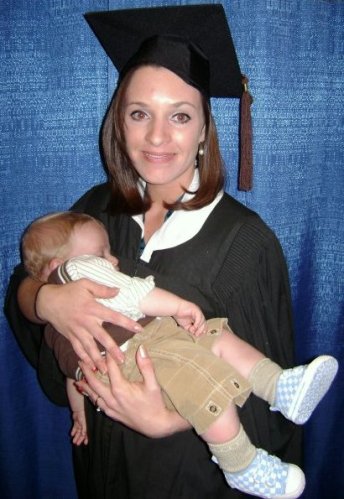 Nicola Evans with her son Deklyn at her Graduation in May, 2009