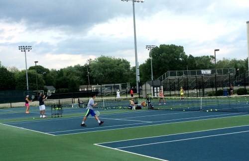 Brandon Gill coaching a group at Heritage