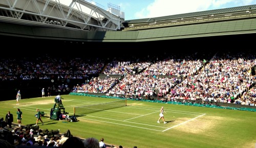 Ladies semis on center court last year - Radwanska playing Lisicki