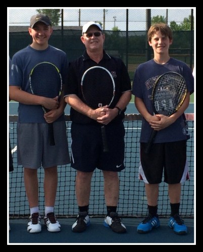 Coach Des with Sam Luke and Sam Keller