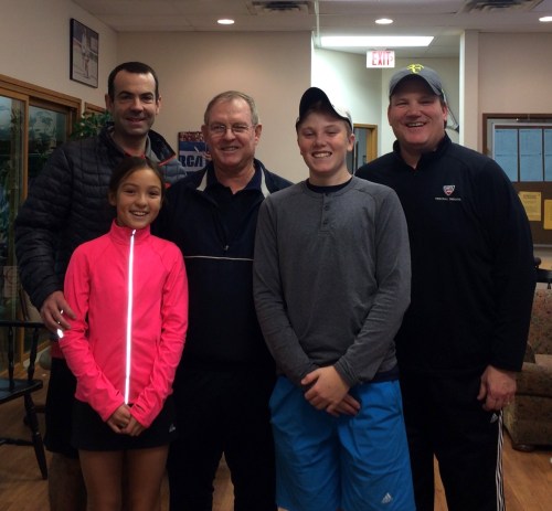 The joint winners of the family challenge on Thanksgiving morning