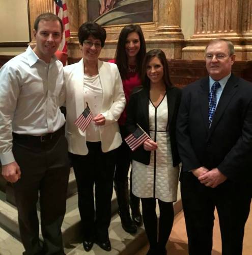 New citizens of the United States - the Evans family