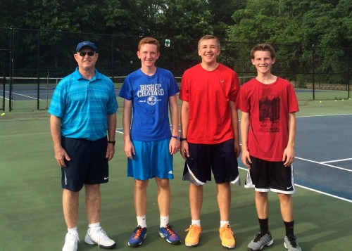 Coach Des with the 3 Sams in the high school group - Sam the Kline Man, Sam the Sham and Sam the Man!