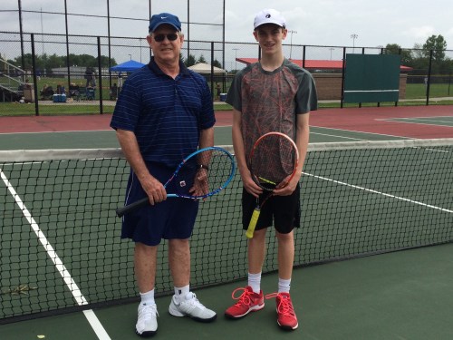 Coach Des with promising junior Matthew True at Clay