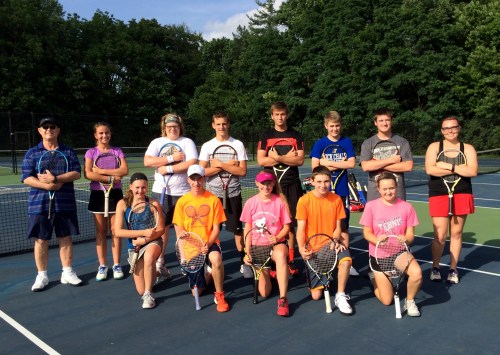 Coach Des with the high school players in his clinic at Cathedral