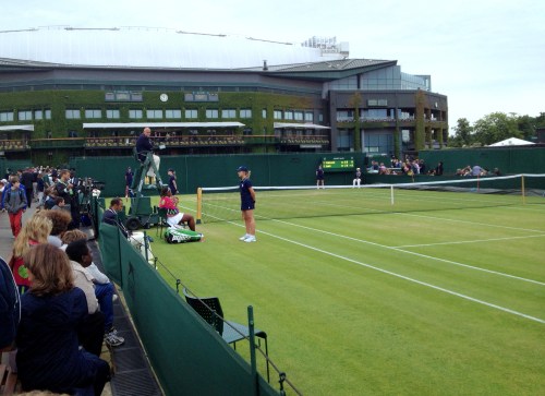 Watching the action on Court 6